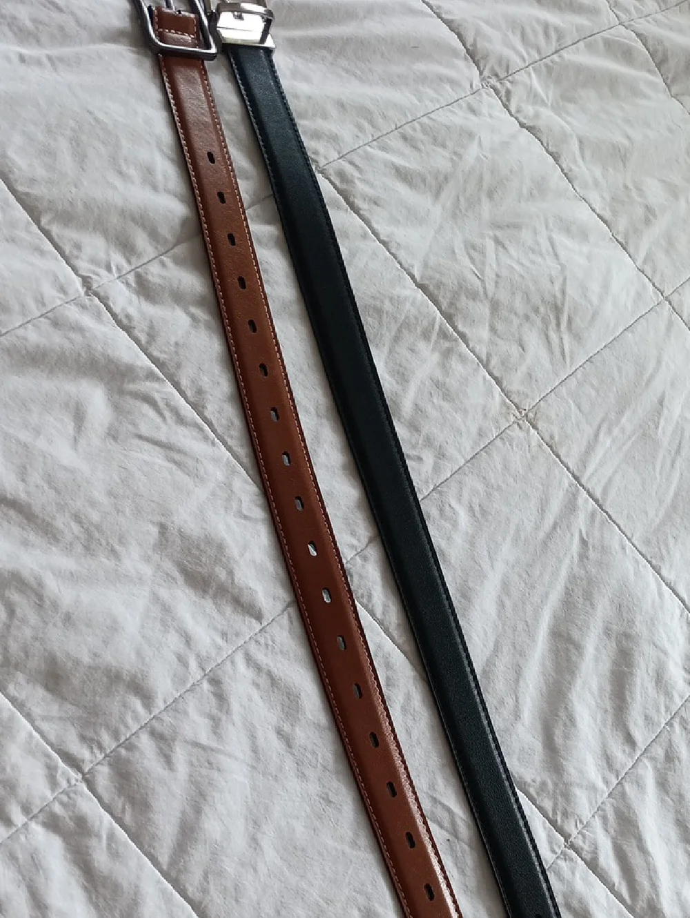 Classic Brown and Black Leather Belts - Pair Boy Pants Size 8 - 10